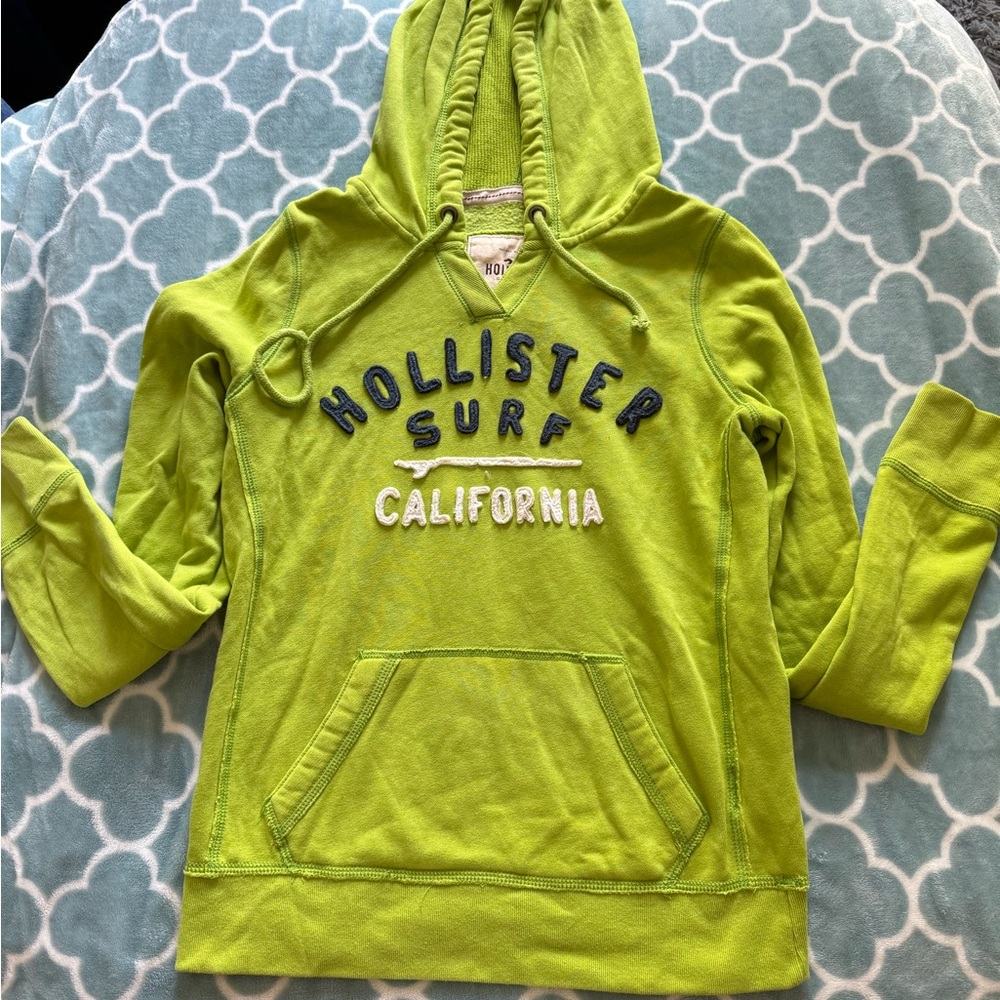Vintage Hollister Women’s Green Hoodie